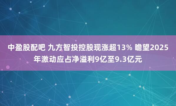 中盈股配吧 九方智投控股现涨超13% 瞻望2025年激动应占净溢利9亿至9.3亿元