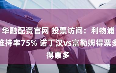 华融配资官网 投票访问：利物浦维持率75% 诺丁汉vs富勒姆得票多